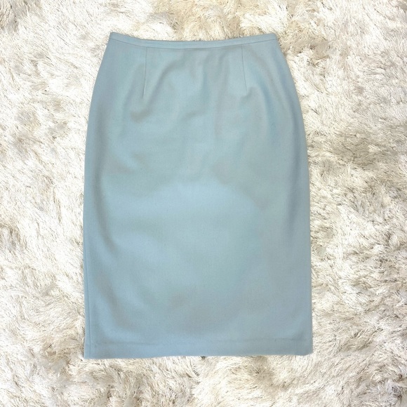 Pale Grey Blue Fully Lined Pencil Skirt - Picture 1 of 4